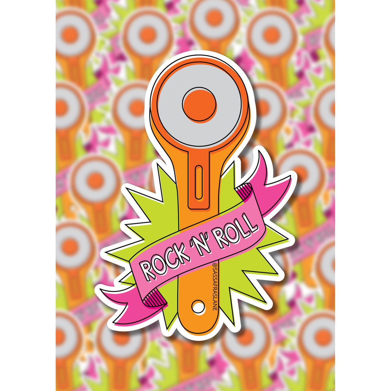 Rock 'n' Roll Rotary Cutter Sticker