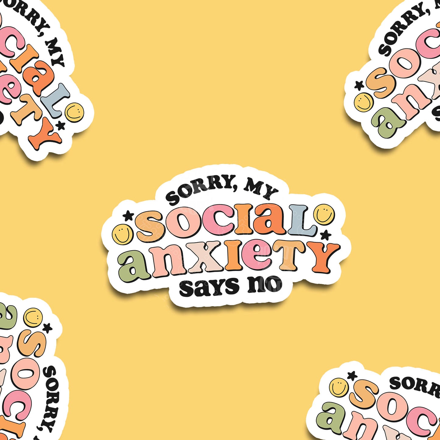 Social Anxiety Says No Vinyl Sticker