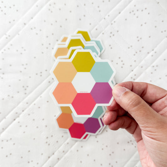 Hexie Blooms Sticker - Rainbow