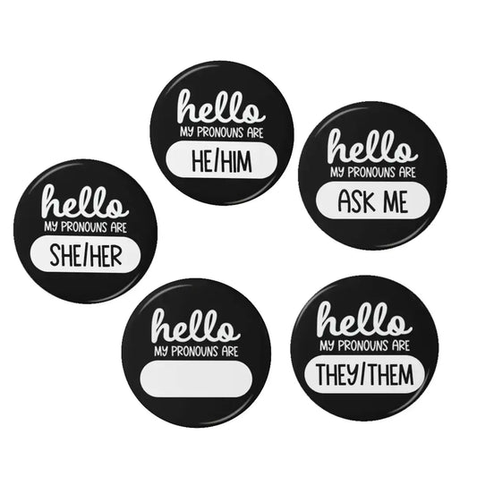 CLEARANCE 250 1.5" Pronoun Pinback Buttons Pack