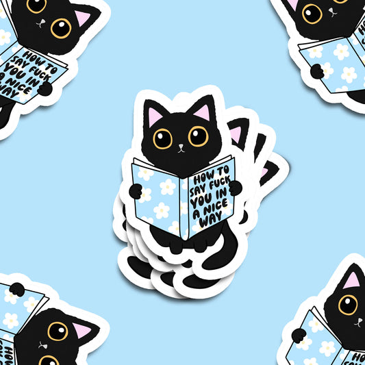 How to be Nice Cat Vinyl Sticker