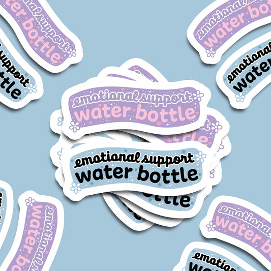 Emotional Support Water Bottle Vinyl Sticker
